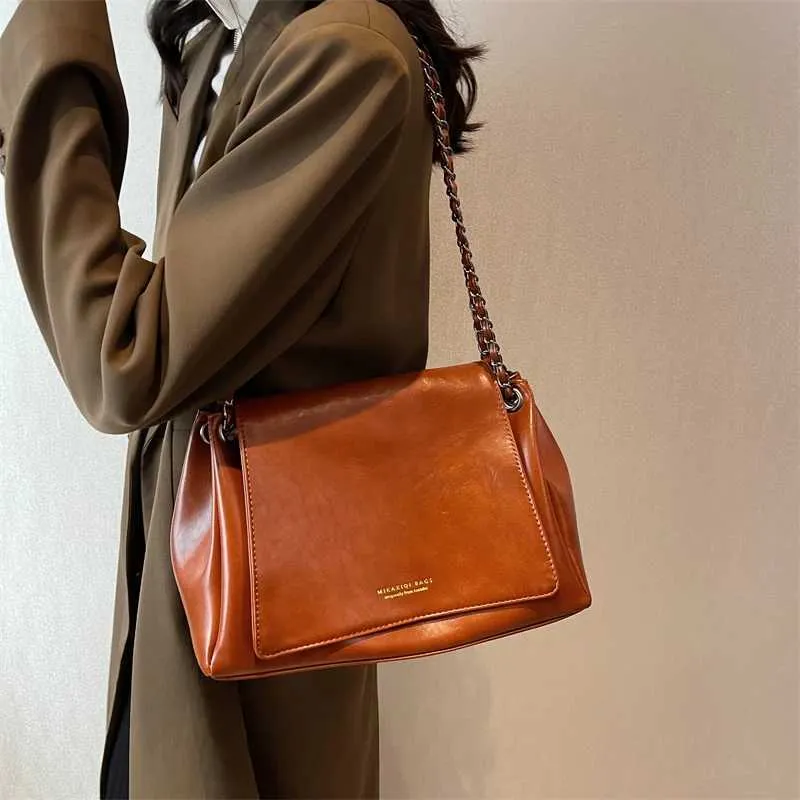 MOODS Retro Tašky přes rameno Pro Ženy 2023 Designová Kabelka Elegantní Řetízek Měkká PU Kůže Velká Kapacita Crossbody Messenger_voghion.com