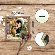 Rustic Wooden Mouse Mailbox Christmas Decor - Snowy Farmhouse Wall Art W/ Holly Wreath, Perfect Holiday Gift For Home & Office_voghion.com