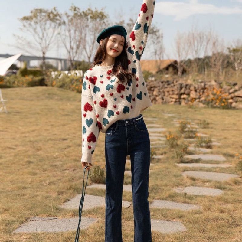 Love soft sticky sweater women in autumn winter, loose and versatile for short knit top, stylish new style_voghion.com