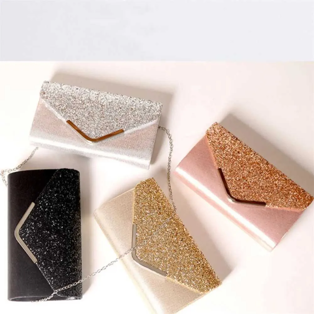 Womens envelope evening chain shoulder bag sparkg banquet ps wallet womens wedding party clutch mini handbag Y241019_voghion.com
