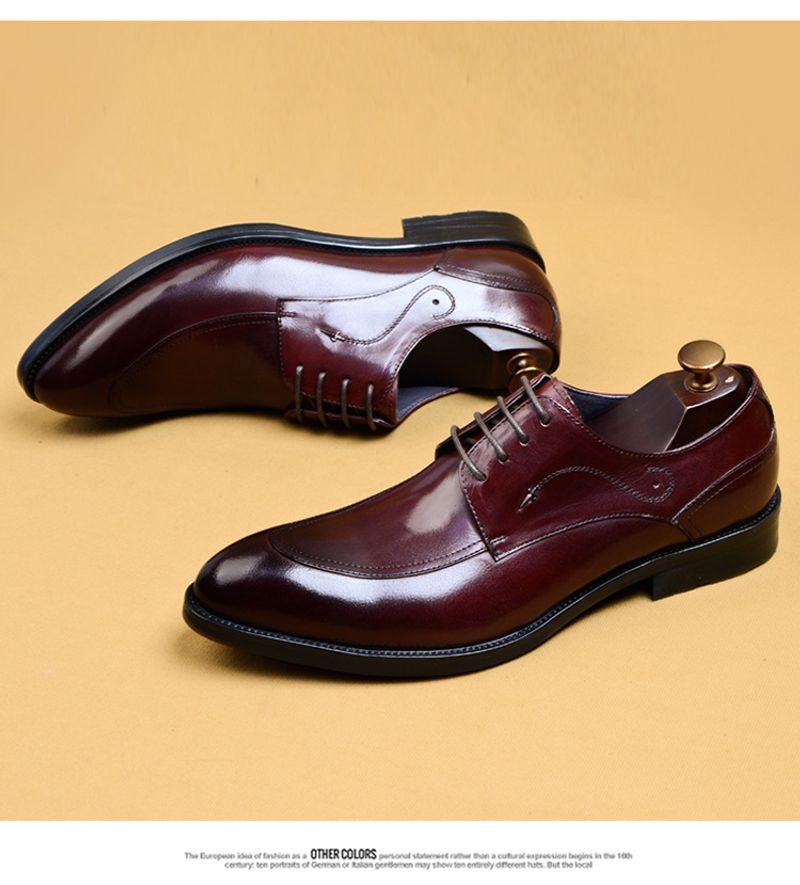 Scarpe Derby da uomo in pelle nera con lacci a punta, eleganti, da sposo, da cerimonia, da uomo, all'ingrosso_voghion.com