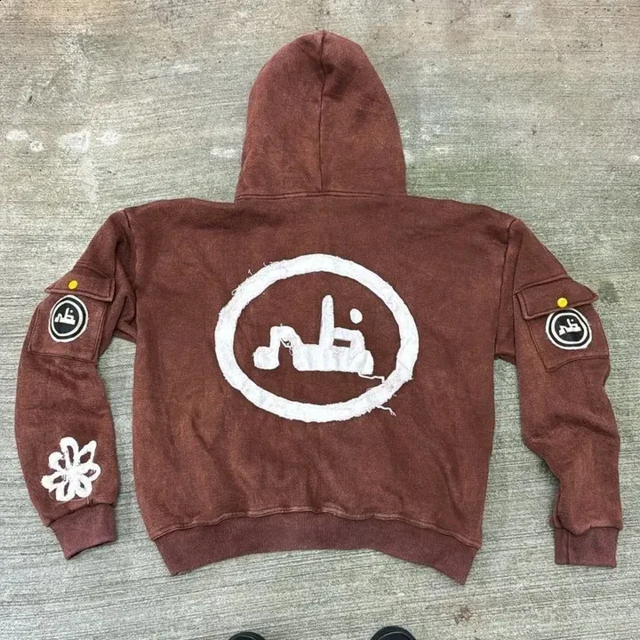 Y2K Zip Up Haruku Hip Hop Fashion Patch Stickerei Übergroße Männer Frauen Lose Beiläufige Hoodie Jacke Streetwear 240926_voghion.com