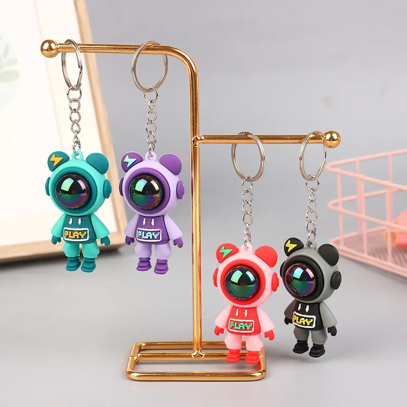 1PC Schmuck Zubehör Geschenke Cartoon Beleuchtung Schlüsselanhänger Astronaut Violent Bär Kaninchen Puppe Auto Rucksack Dekorationen_voghion.com
