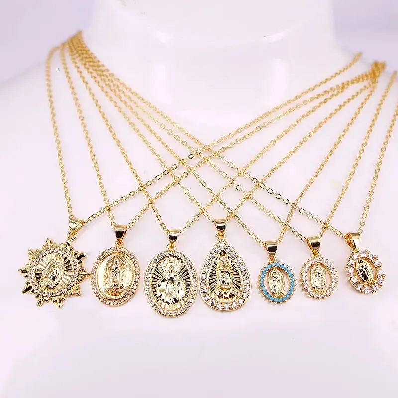 Collier pendentif religieux vierge marie jésus pour femme et homme_voghion.com