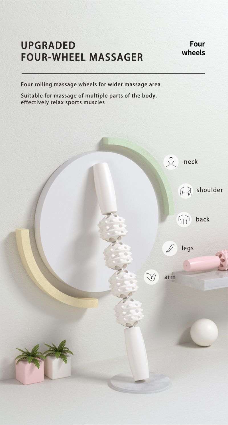 Fiess Yoga Roller Massage E Stick Deep Relaxation Multi-Function Spiky Trigger Point Relief Muscle Pain_voghion.com