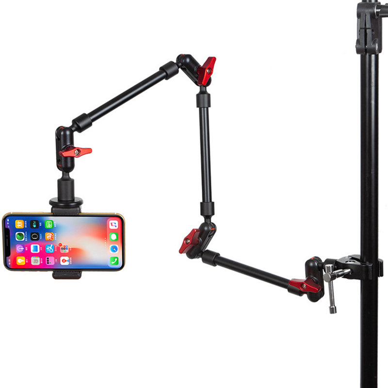 Cámara para teléfono inteligente, cámara de acción, clip GoPro, montaje en pared, tableta, cámara web, soporte para tableta de estudio, soporte de brazo mágico de 32 pulgadas, abrazadera para cámara_voghion.com