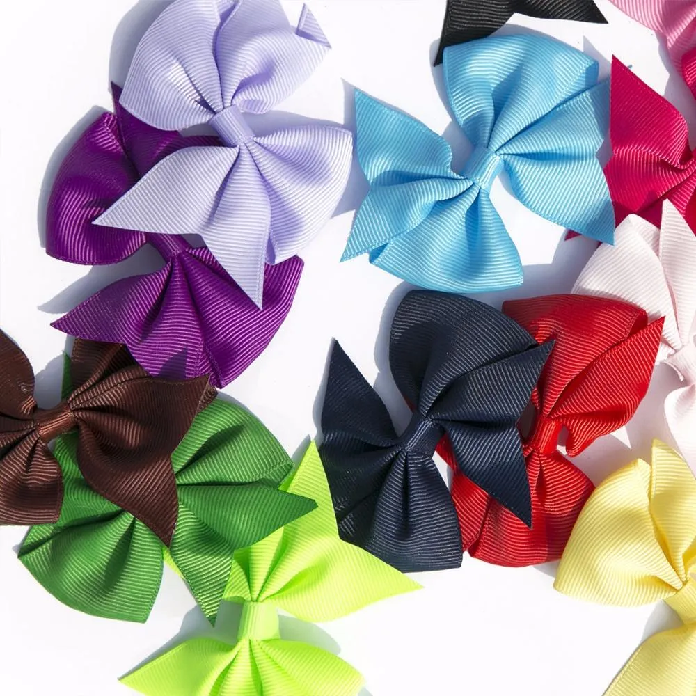 40 stk 3,5" Boutique sløjfer Piger Børn Børn Alligator Clip Grosgrain Ribbon Pandebånd 20 farver Hårtilbehør_voghion.com