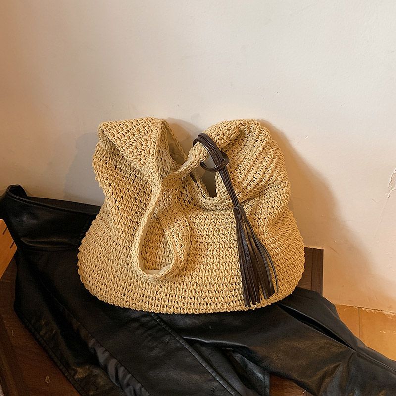 Neu Sommer Frauen Reise Stroh Taschen Rattan Schulter Crossbdoy Handarbeit Gewebt Strand Tasche Weiblichen Große_voghion.com