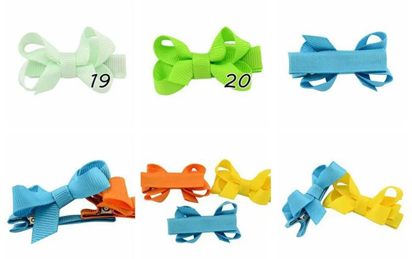 20 paia di mini fermagli di sicurezza completamente avvolti da 2,2" fiocchi in grosgrain massiccio per bambine accessori per capelli all'ingrosso_voghion.com
