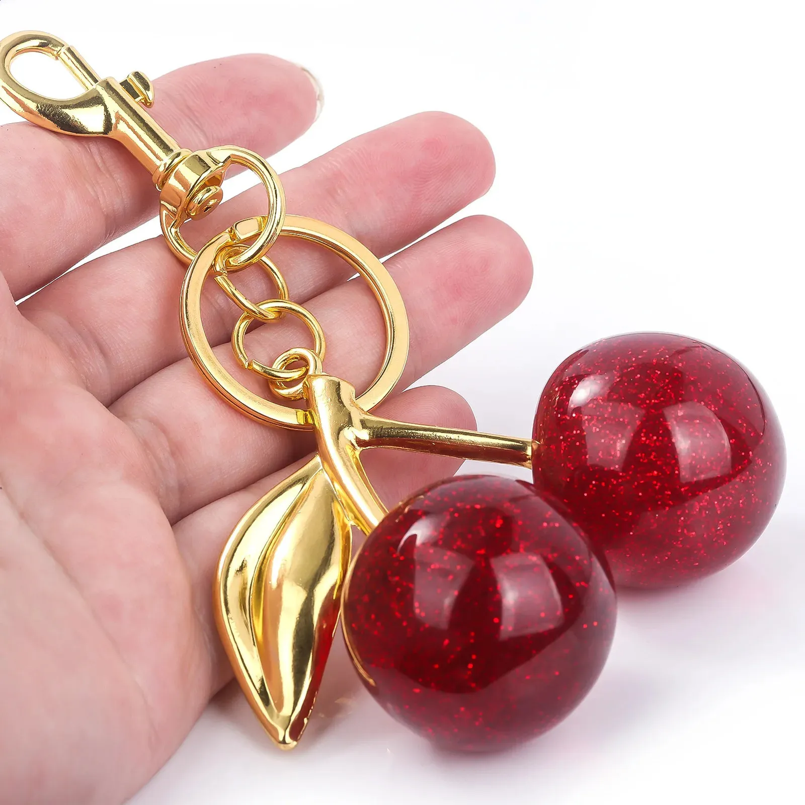 Cherry Keychains for Women Bag Pendant Couple Car Key Chains Jewelry Gift Decoration Accessories 240724_voghion.com