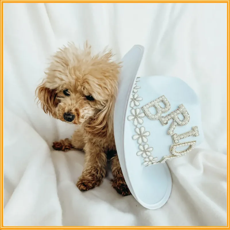 Chapeaux à large bord blanc Dia Fringe Bride Cowgirl Hat Mme Cowboy Bridesmaid Gift Bridal Summer Country Western HatWide_voghion.com