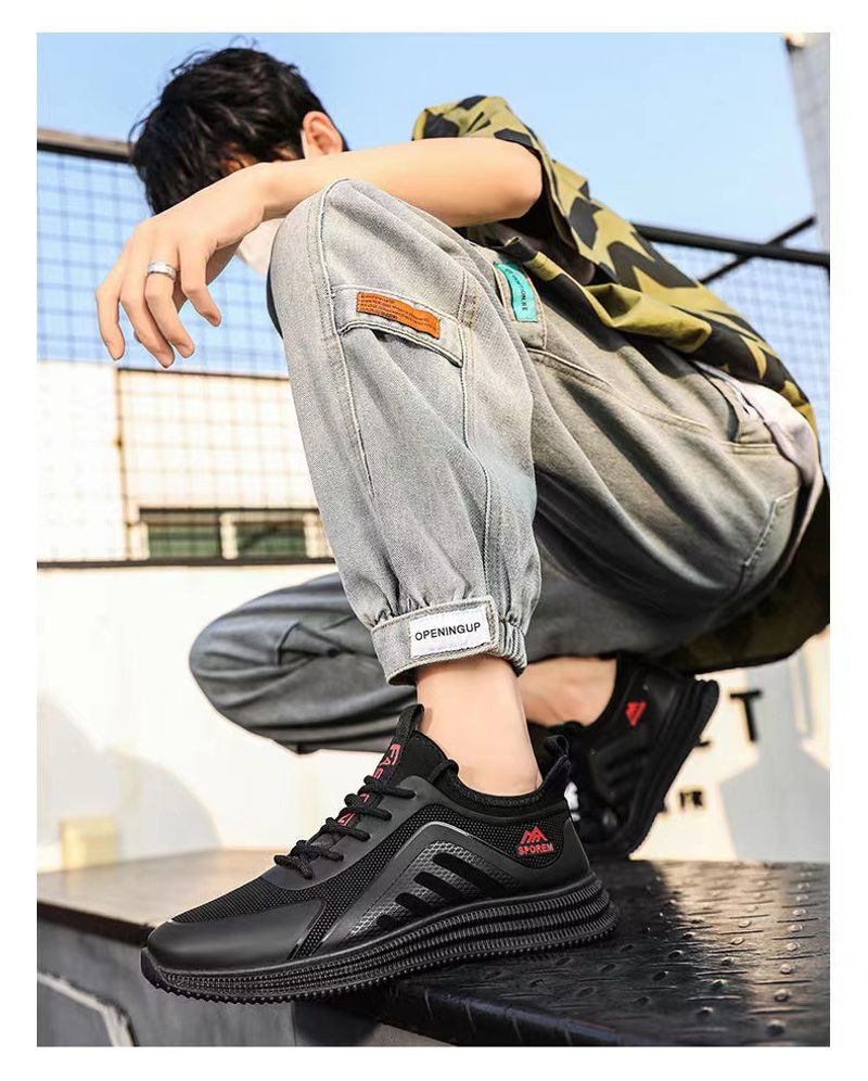 [Preferred] 8109 New Comfortable Breathable Flying Mesh Soft Sole High Quality Trendy Men's Shoes_voghion.com