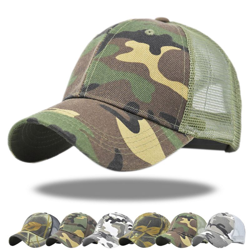 Unisex Camouflage Baseball Cap Breathable Summer Sun Visor Hat_voghion.com