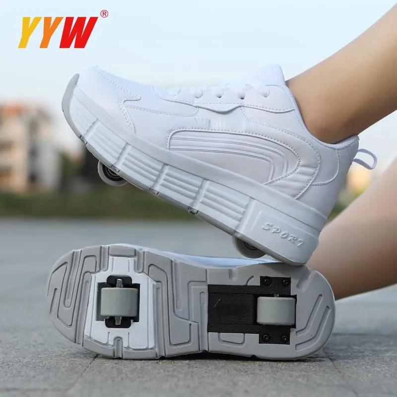 Adult Children Roller Skates Men Double Wheel Skate Tennis Shoes Walking shoe Sneakers Rollers_voghion.com