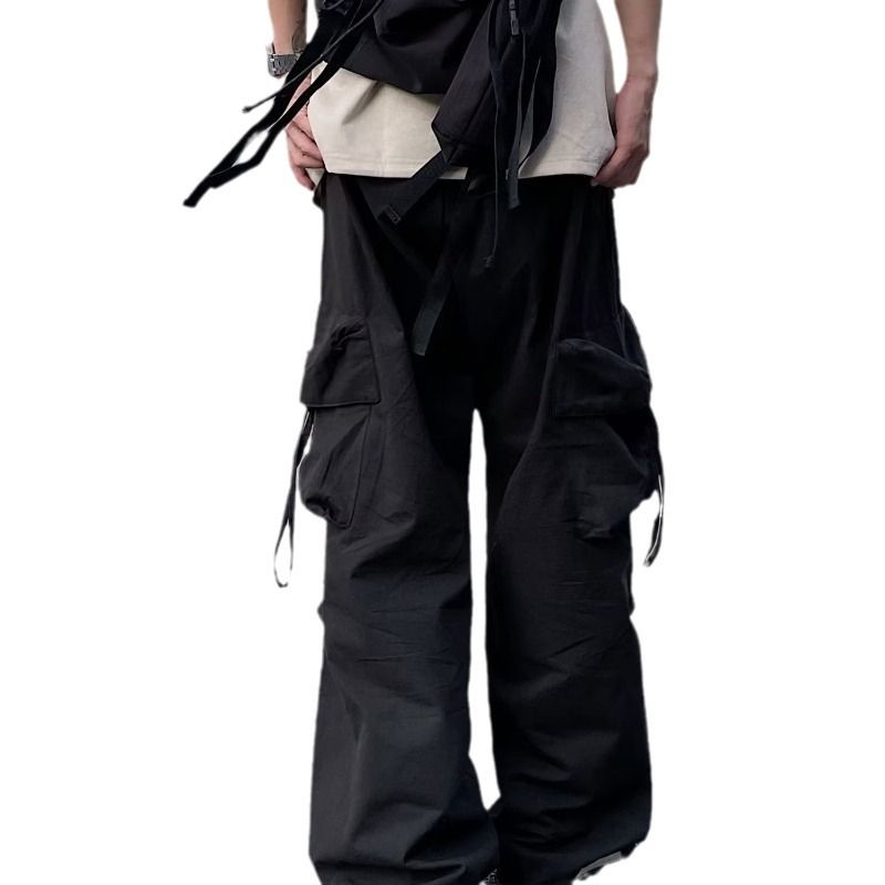 Modische und stiolle funktionale Arbeitskleidung mehreren Taschen, locker sitzende gerade Hose, neue Laterne mit weitem_voghion.com