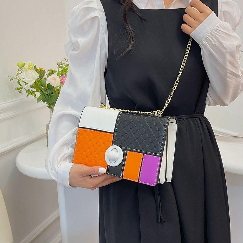 High-End-Tasche für Damen 2023 neue modische Schulter-Umhängetasche Kontrastfarbennähte große Kapazität kleine_voghion.com