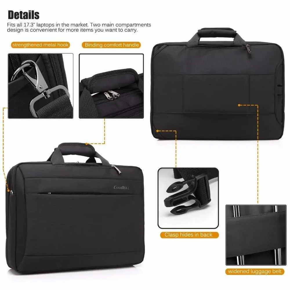 2024 Nouveau COOLBELL 17,3 pouces Sac à dos pour ordinateur portable Épaule Nylon Imperméable Anti-vol Mode Voyage Affaires Sac à dos C241031_voghion.com