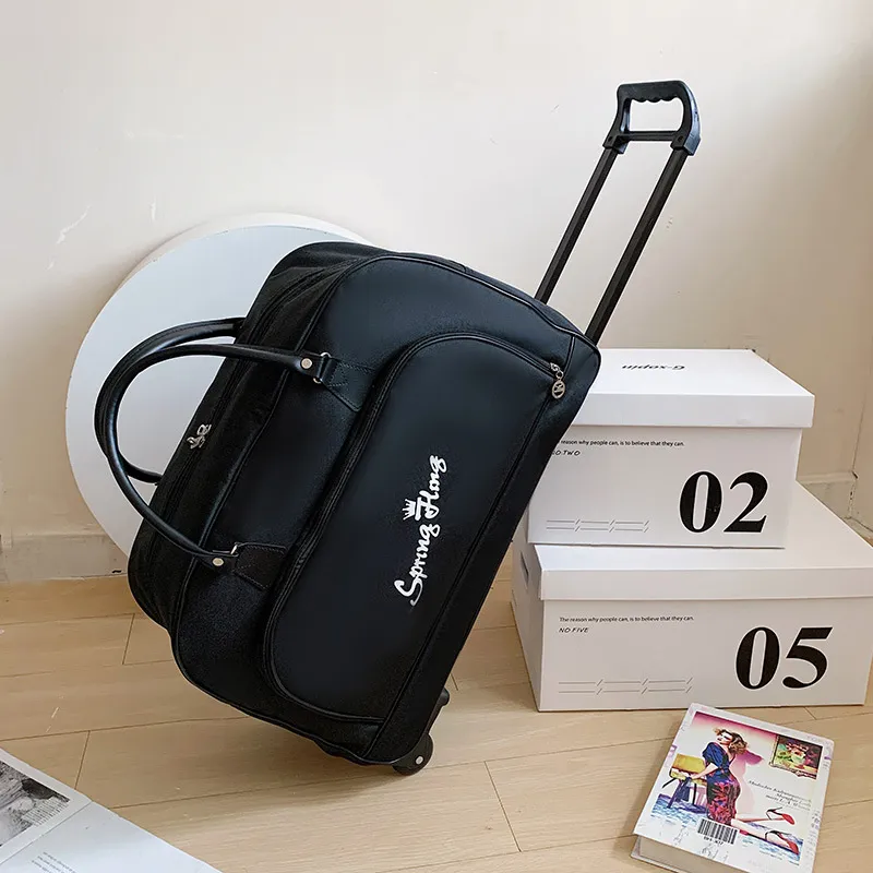 Large Capacity Trolley Handbag Foldable Thickened Wearresistant Boarding Case Home Storage Travel Convenient Bag_voghion.com