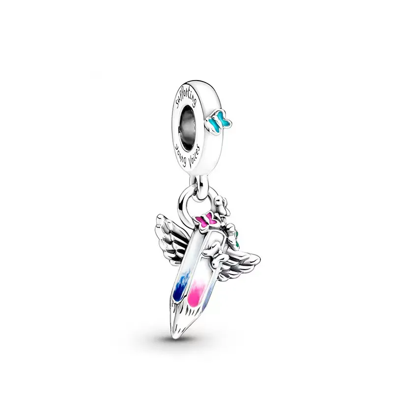 Designer Sterling Sier Loose Beads Beaded Bottle Cap Safety Chain Pendant Bracelets Original Fit S Charms Fashion_voghion.com