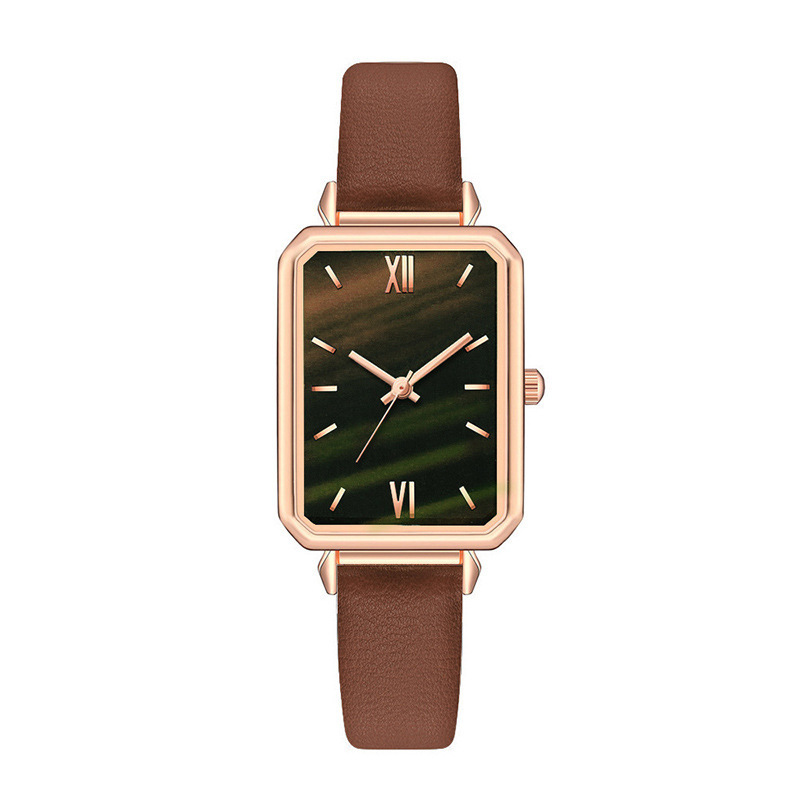 Temperament Student Uhr frauen Kleine Quadratische Uhr Quarz uhr lederband_voghion.com