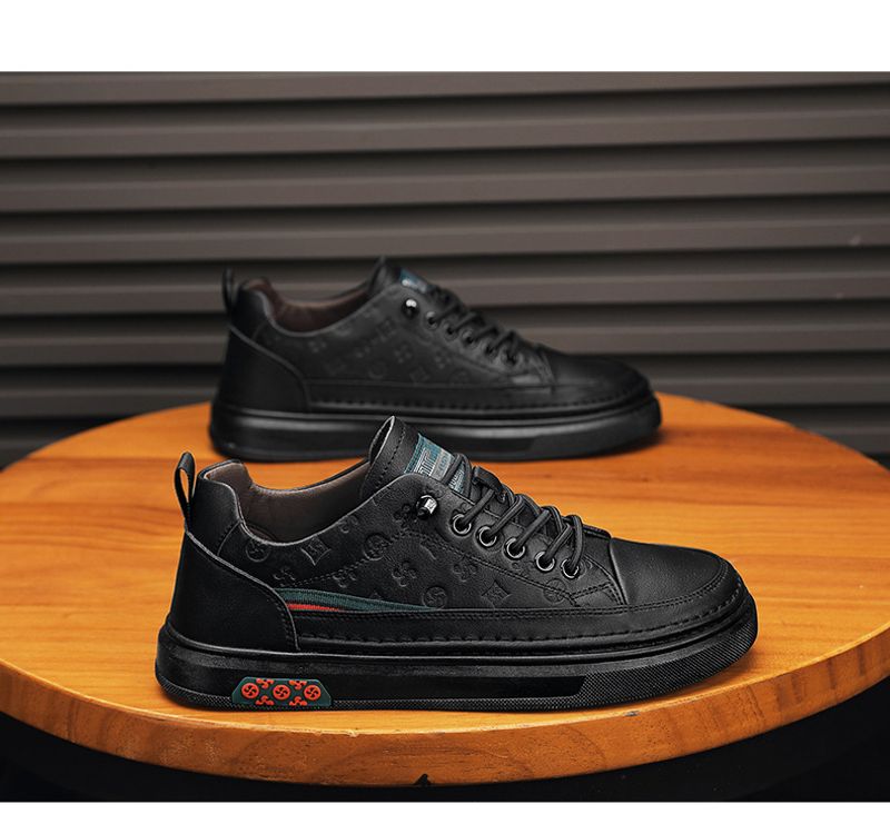 Men's Spring New Breathable White Popular All Match Non Slip Men's Sneakers Soft Sole Casual Leather Shoes_voghion.com