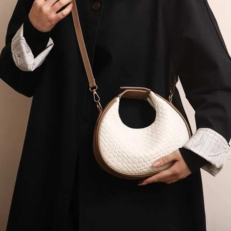 Borsa a tracolla da donna di alta qualità, nuova moda, design di nicchia, stile semplice, borsa a tracolla intrecciata da donna Ba241106_voghion.com
