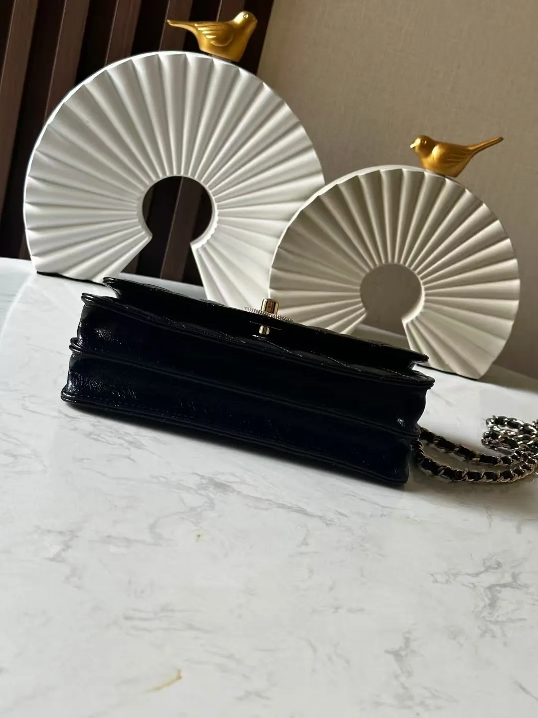 Two-tone Pearls Top Handle 10A Quality Designer Lambskin Leather Wallet On Chain Flap Gold-Tone Hardware Brushed Spring_voghion.com
