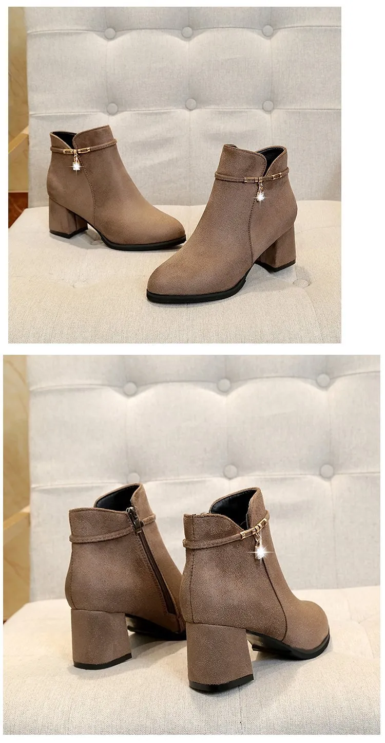 Women's Martin Boots Triple Khaki Stylish Comfortable Shoes_voghion.com