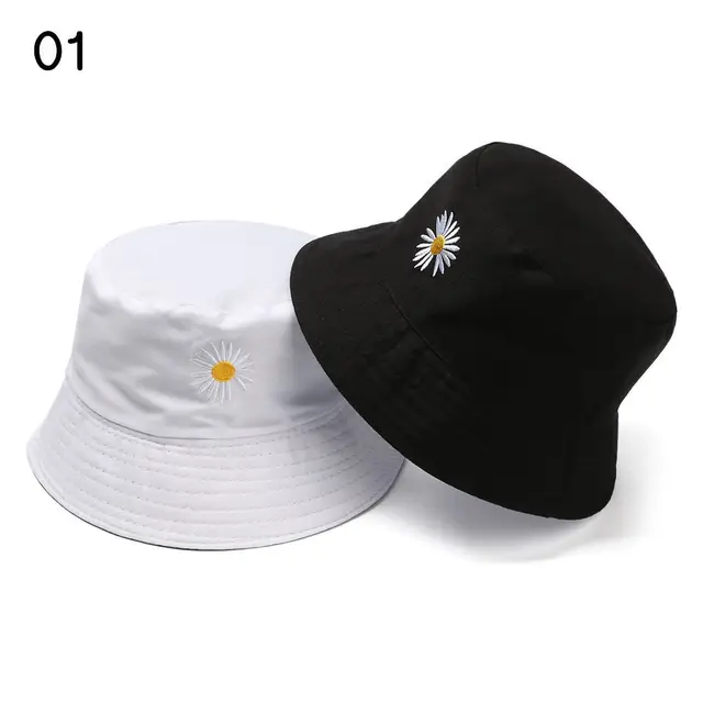 Hot Sale Women Fashion Cotton Beach Sun Hats Summer Daisies Bucket Femme Floral Fisherman Hat_voghion.com
