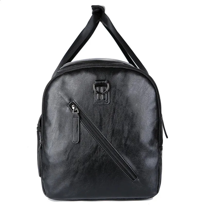 PU Leather Foldable Duffle Suit Travel Waterproof Large Lage Weekend Portable Flight Bag Handbag for Men Women 240802_voghion.com