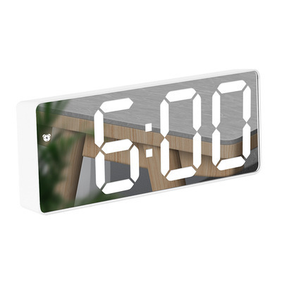 LED Speil Bordklokke Digital Alarm Snooze Display Tid Desktop Elektroniske bordklokker Bordklokke_voghion.com