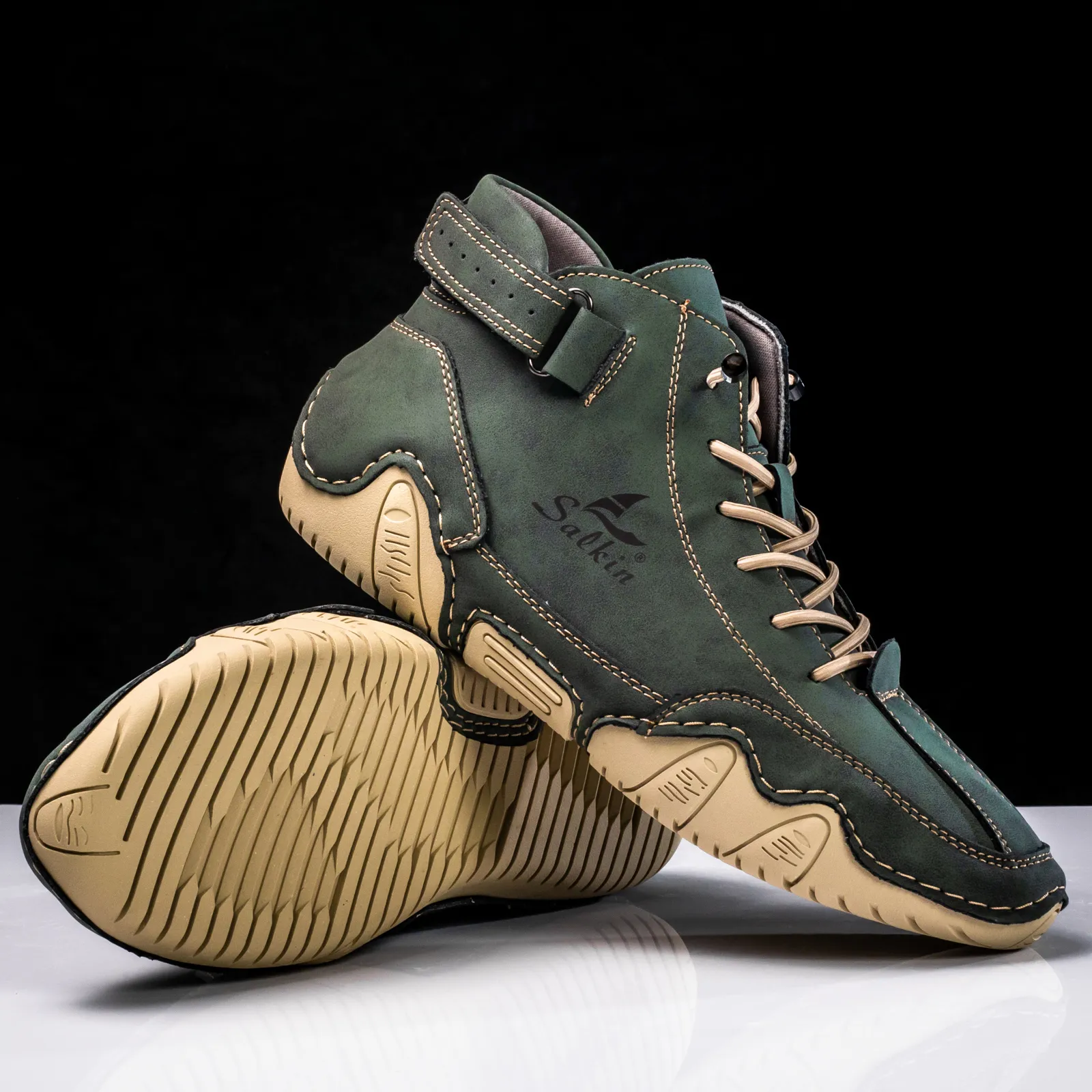 Nuovo 2024 Design fatto a mano Sneakers Uomo Outdoor Casual Pelle Uomo Scarpe Stivaletti Traspirante Vendita calda_voghion.com