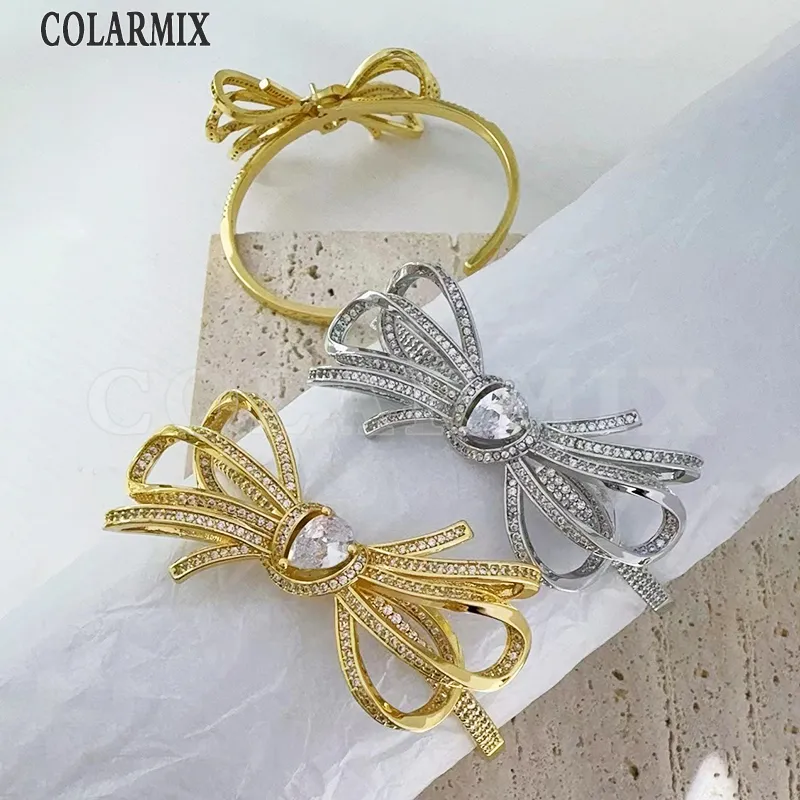 Bracciale 3 pezzi semplice classico design donna gioielli adorabile carino zircone fiocco regalo 40385_voghion.com
