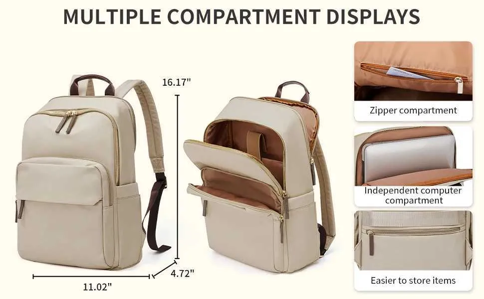 Likros for Women Fashion Travel Work Bag Business College Backpack with Laptop Compartment Anti Theft BackpackC241031_voghion.com
