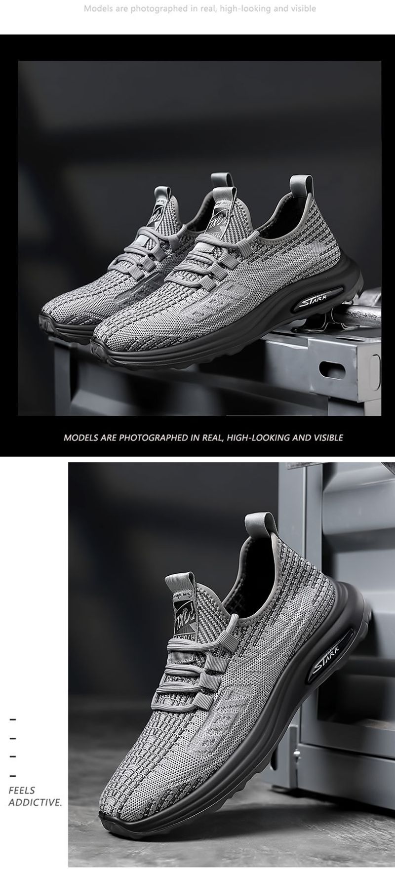 2024 Neue Sommer atmungsaktive Mesh Flyknit Laufschuhe mit weicher Sohle Trendy Sport Herren Freizeitschuhe_voghion.com