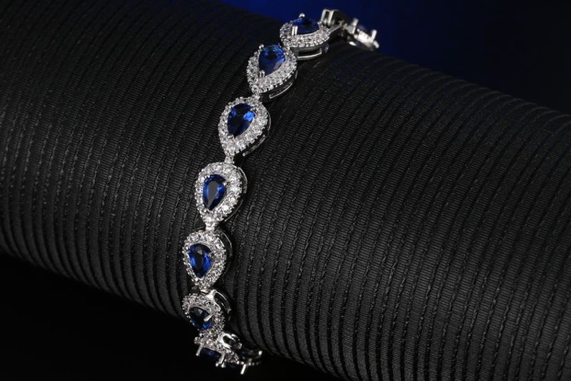 Pulseira feminina de zircônia com gota d'água e joias da moda Ruose_voghion.com