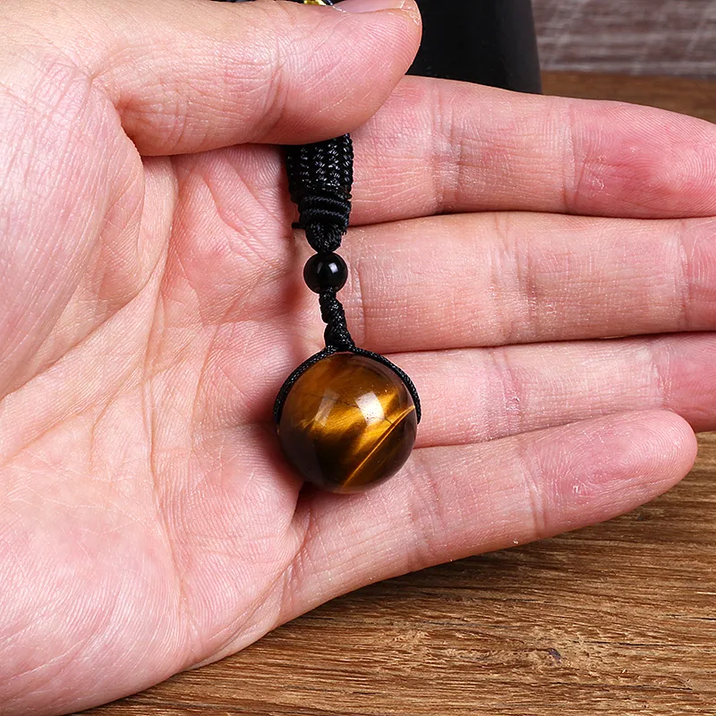 Kulonu kaklarotas ar dabisku 5A tīģera acs akmeni sievietēm, dabīgas pērlītes, Reiki enerģijas dziedināšanas vīriešiem, modes virvju ķēde_voghion.com