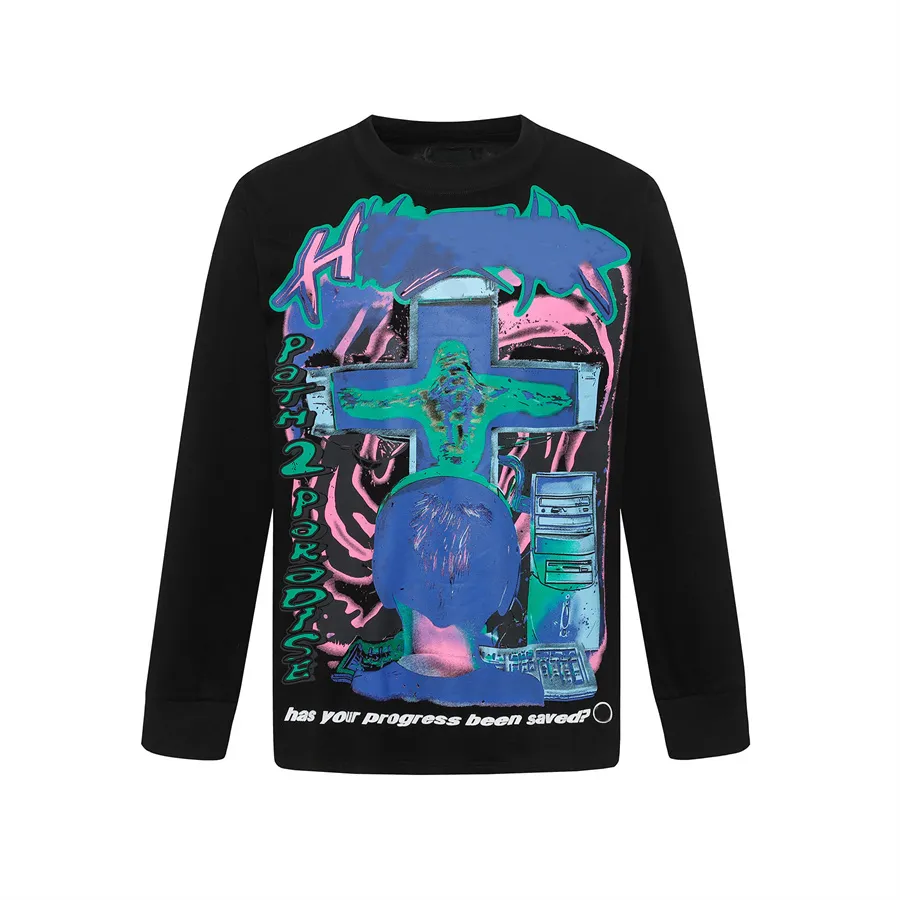 Herren Longsleeve Graffiti Hoodie Kapuzenpullover Im Oversize_voghion.com