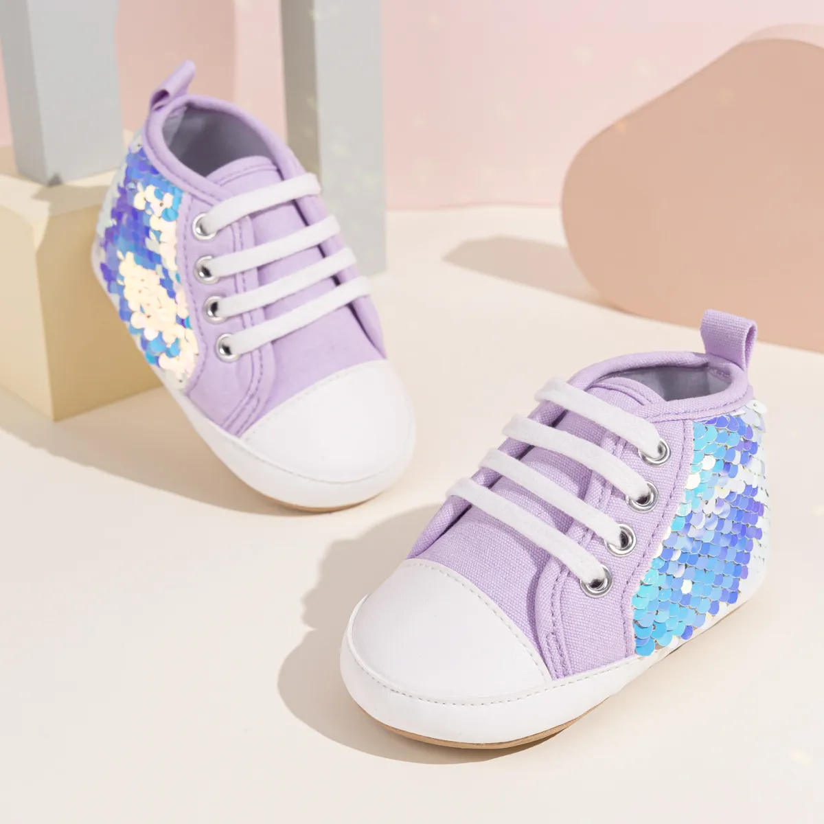 Mode Pailletten Baby Turnschuhe High Top Anti Slip Weiche Sohlen Infant Junge Mädchen Littlesprouts Kleinkind Gummi Bequem_voghion.com