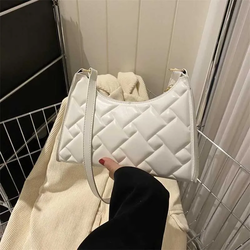 Sac à main à bandoulière rétro à la mode pour femmes avec broderie dia Sac à main simple de créateur à aisselle Pochette à fermeture éclair de couleur unie_voghion.com