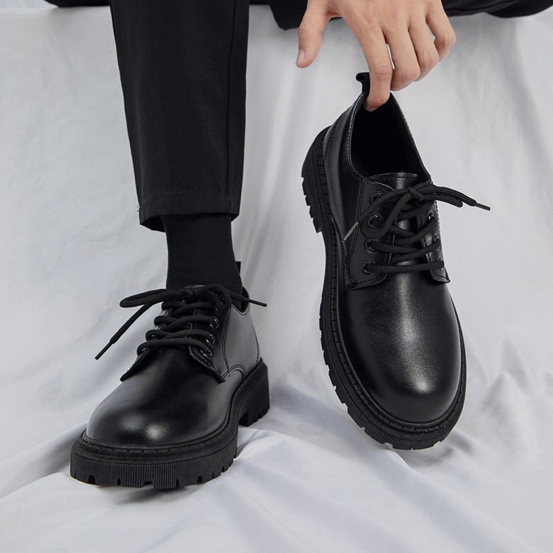 Business Leather Summer 2025 New Youth British Style Student Thick Soled Suit Men's Casual Trendy Shoes