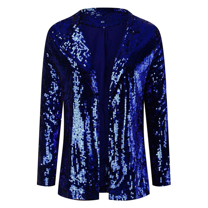Abbigliamento da donna nuovo stile pendolare cardigan bavero manica lunga paillettes casual abito_voghion.com