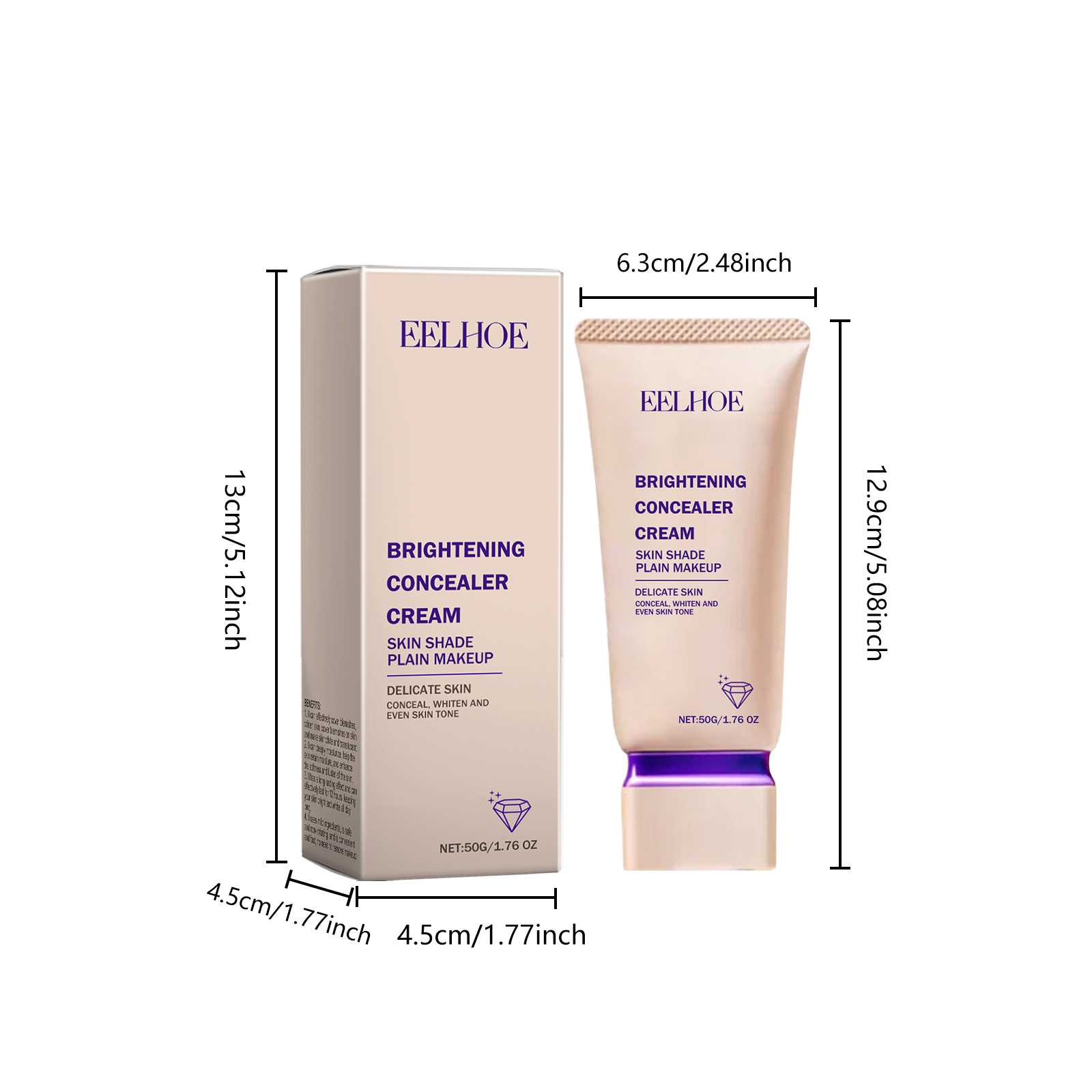 EELHOE Brightening Tone-Up Cream Lightweight Natural Coverage Skincare-Infused Concealer For No-Makeup Flawless Finish & Radiant Skin_voghion.com