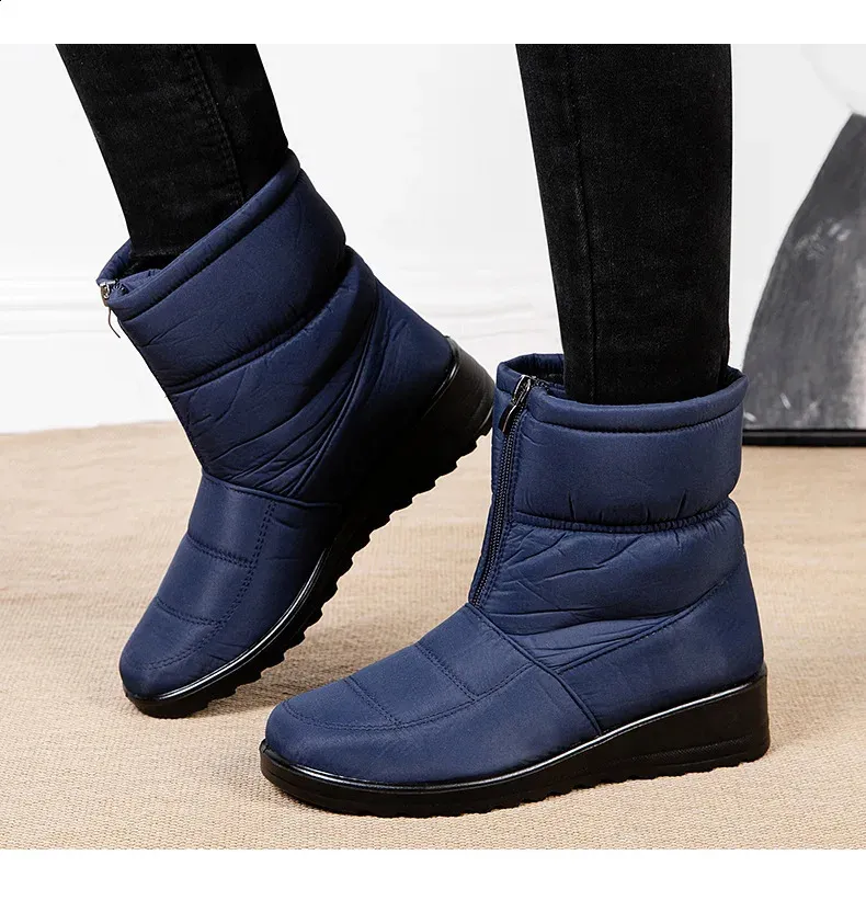 Platform Waterproof Snow Women Winter Thick Plush Ankle Boots Woman Non Slip Warm Cotton Padded Shoes Ladies 240820_voghion.com