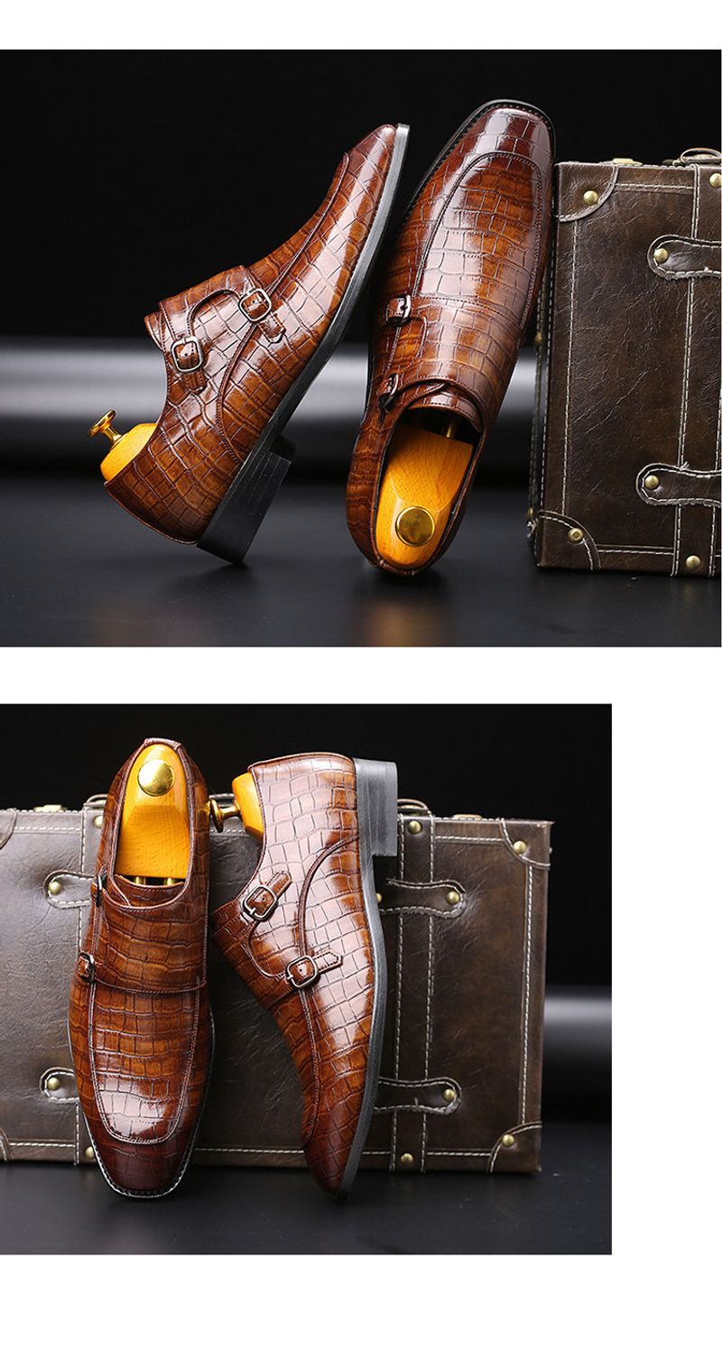 Herren Oxfords med Alligator-Krokodil-Print, modisk Schnürschuhe_voghion.com