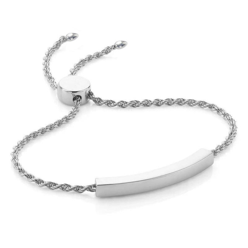 Bracelet de couple gravé pour femmes, bijoux en titane et acier, tube creux, ne se décolore pas_voghion.com