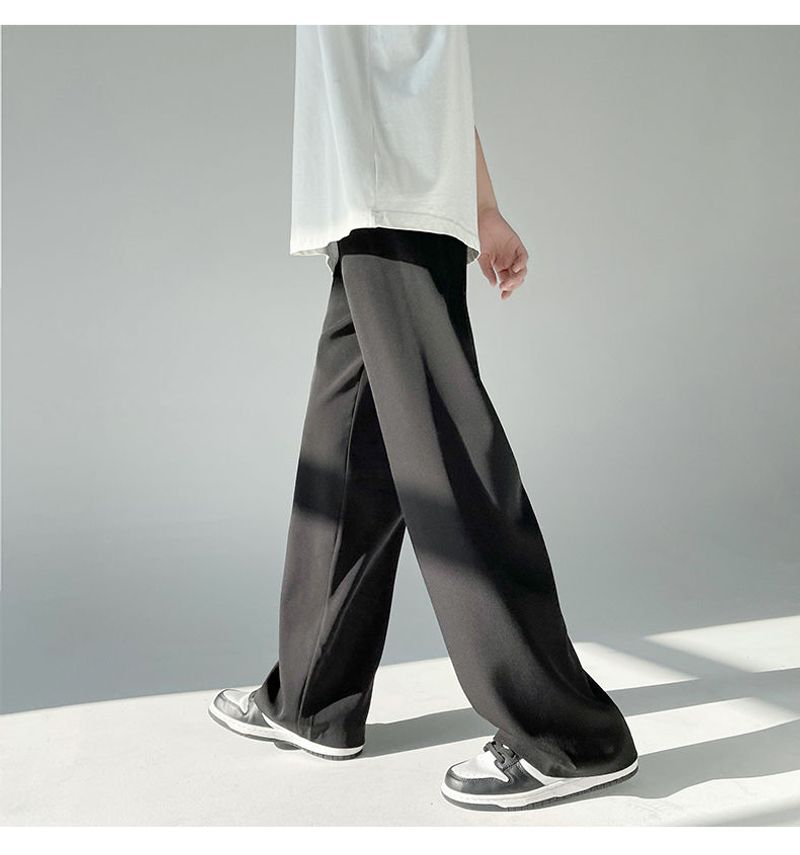 2024 neue Eis Seide Männer Jogger Sweatpan Y2k Streetwear Sportwear Jogging Gym Hose Männlichen Baggy Breites Bein_voghion.com