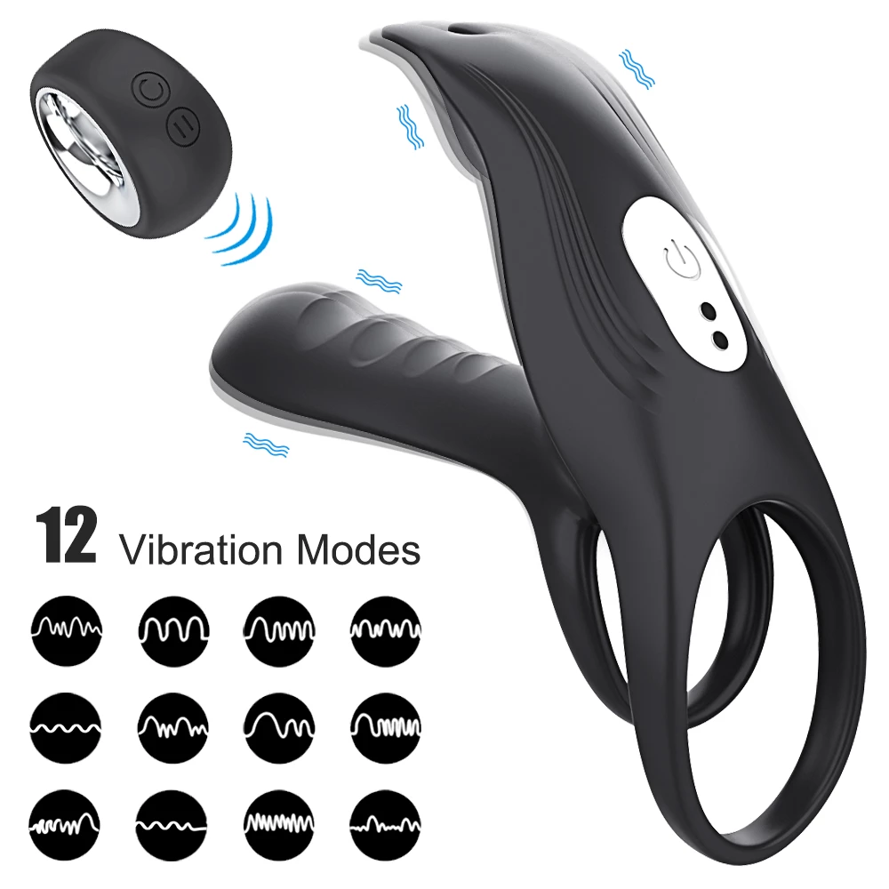 TLUDA Vibratings Ring With Remote Control, G-Spot & Clitoral Stimulator, Couple Vibrating Ring For Men Black_voghion.com