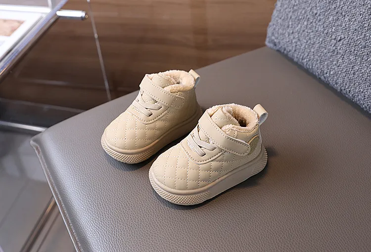 Littlesprouts Baumwollstiefel für Kinder, warm, für den Winter, neue Plüschstiefel für Jungen und Mädchen, verdickte weiche Sohle, rutschfeste Kleinkinderschuhe, Größe 16–26_voghion.com