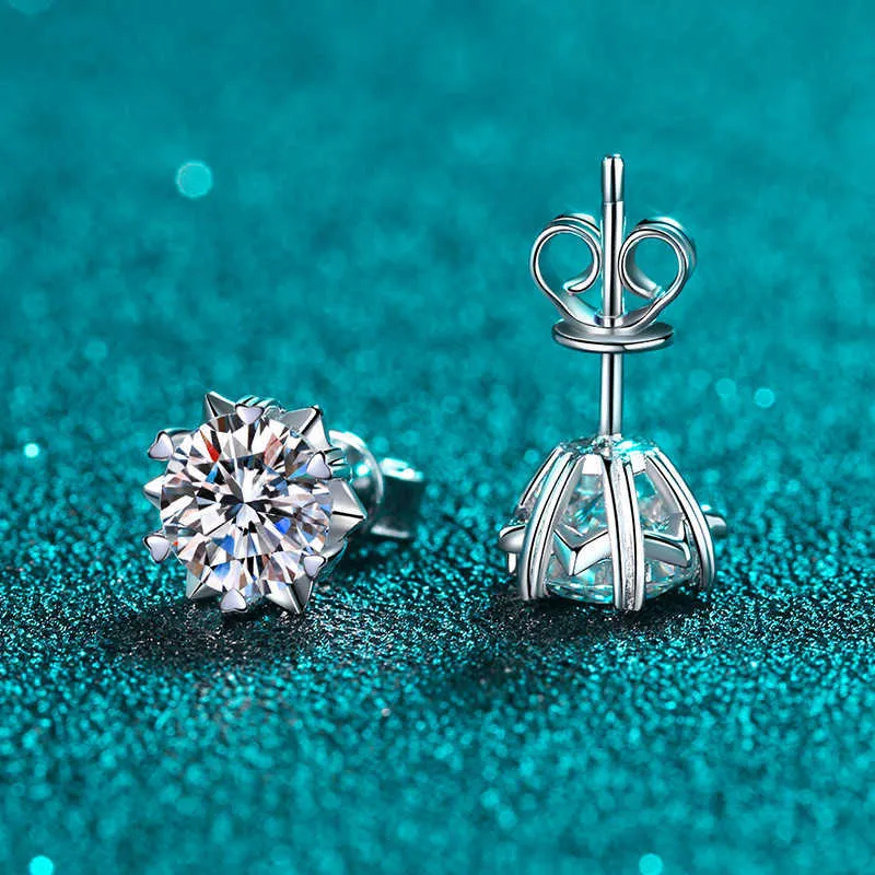Diamant-Ohrstecker 0,6 ct – 2,0 ct D-Farbe Sterling Silber platiniert Moissanit Ohrringe Schraubverschluss_voghion.com